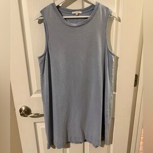 Z Supply Sloane Indigo Denim Blue Crew Neckline Mini Dress! Size: Large!